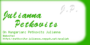 julianna petkovits business card